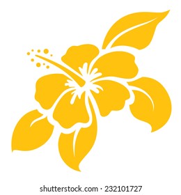 Hibiscus icon or stencil - gradient free and easy to change color.