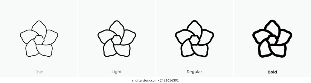 hibiscus icon. Thin, Light Regular And Bold style design isolated on white background