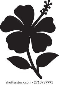  Hibiscus Icon – Ilustración vectorial