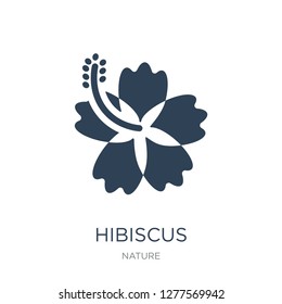 hibiscus icon vector on white background, hibiscus trendy filled icons from Nature collection, hibiscus vector illustration