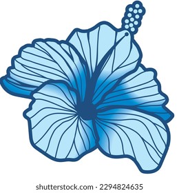 hibiscus illustration ,refreshing light blue,  image of southern country and hawaii and tropical image | apparel, textile