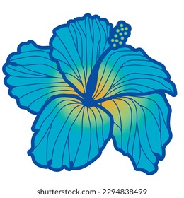 hibiscus illustration ,refreshing light blue,  image of southern country and hawaii and tropical image | apparel, textile
