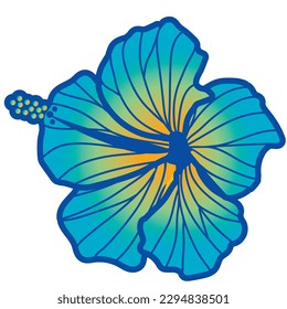 ilustración de hibiscus, azul claro refrescante, imagen del país sur y hawaii e imagen tropical | prendas de vestir, textiles

