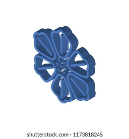 Hibiscus isometric left top view 3D icon