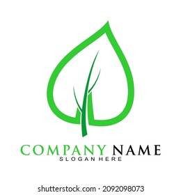 Hibiscus leaf illustration vector logo