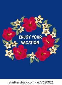 Hibiscus lease T-shirt vector for print design