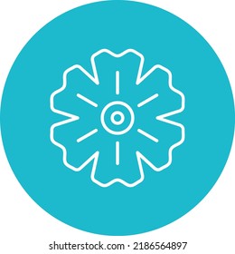 Imagen vectorial de icono de círculo de línea de hibiscus. También se puede usar para aplicaciones web, aplicaciones móviles y medios impresos.