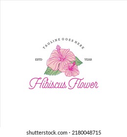 Hibiscus Logo Design Flower Vector Image