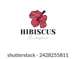 hibiscus logo vector icon illustration