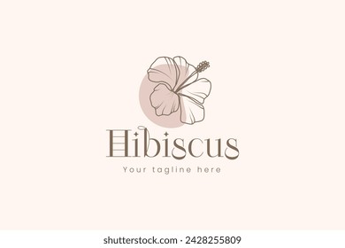 hibiscus logo vector icon illustration