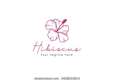 hibiscus logo vector icon illustration