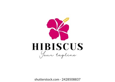 hibiscus logo vector icon illustration