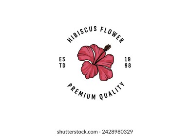 hibiscus logo vector icon illustration