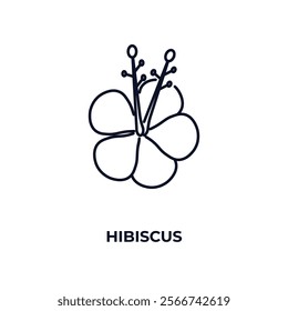 hibiscus outline icon. Linear vector from nature concept. Thin line hibiscus icon isolated on white background