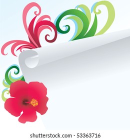 hibiscus and paper vector