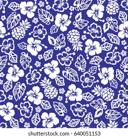 Hibiscus and pineapple pattern