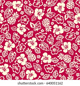 Hibiscus And Pineapple Pattern