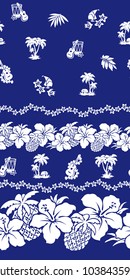 Hibiscus and pineapple pattern,
I drew Hibiscus for designing it,
This painting continues repeatedly,
