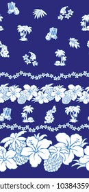 Hibiscus and pineapple pattern,
I drew Hibiscus for designing it,
This painting continues repeatedly,
