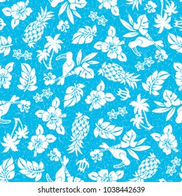 Hibiscus and pineapple pattern,
I drew Hibiscus for designing it,
This painting continues repeatedly,
