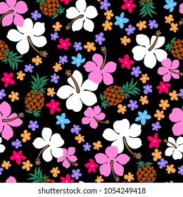 Hibiscus and pineapple pattern
I drew Hibiscus and a pineapple for designing it
This painting continues repeatedly

