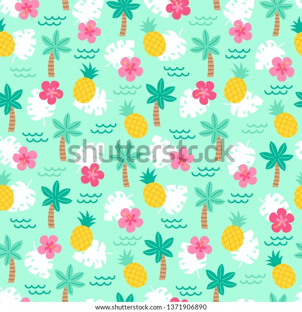 pineapple hibiscus flamingo wallpaper