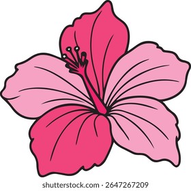 Design de bordado rosa Hibiscus É tão fofo.