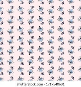 Hibiscus plant pattern, illustration, vector on white background