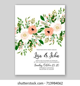 Hibiscus poinsettia wedding card invitation