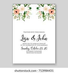 Hibiscus poinsettia wedding card invitation