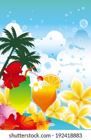 Hibiscus and refreshing sea