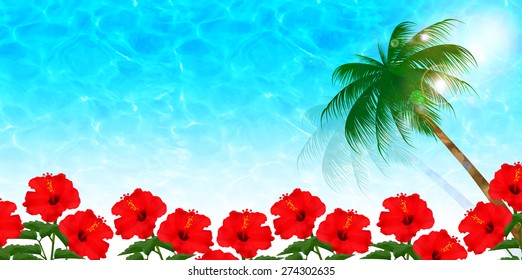 Hibiscus sea background