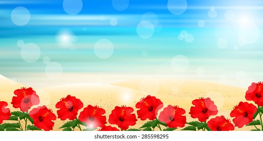 Hibiscus sea background