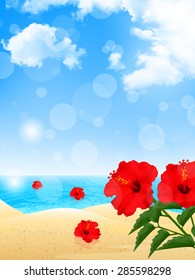 Hibiscus sea background