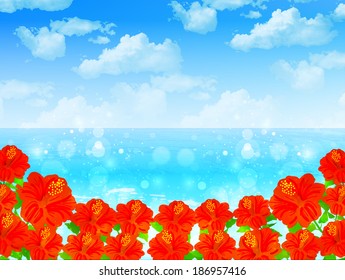 Hibiscus sea landscape