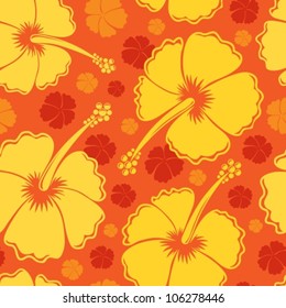Hibiscus seamless background 2 - vector illustration.