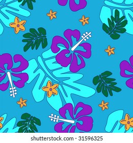 Hibiscus Seamless Background