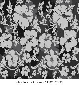 Hibiscus seamless pattern