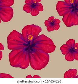 hibiscus seamless pattern