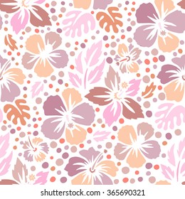 Hibiscus seamless pattern