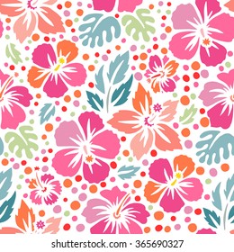 Hibiscus seamless pattern