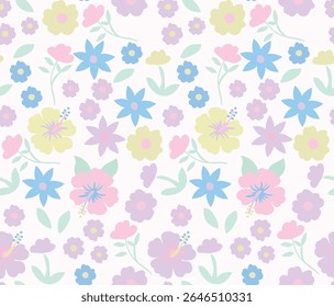 Hibiscus sem costura padrão flores tropicais repetem o design. Padrão de hibisco rosa vetor ilustração.textura impressão abstrata florais. Flor tropical para tecido de camisa aloha