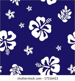 Hibiscus seamless pattern vector background. Looks fantastic as tiled wallpaper.