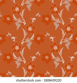 Hibiscus  seamless pattern.Image on white  and colored  background.