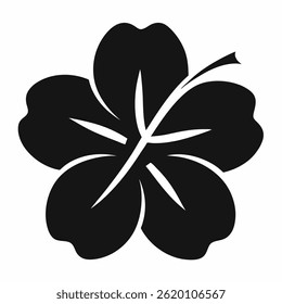 Hibiscus silhouette icon on white background