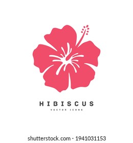 Hibiscus silhouette icon vector illustration