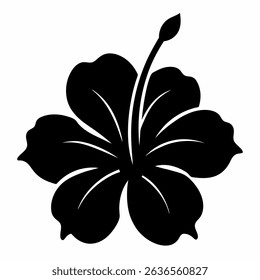 Hibiscus silhouette vector on white background