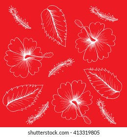 Hibiscus. Sketchy style.