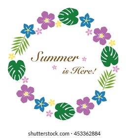 Hibiscus summer flower frame