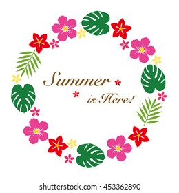 Hibiscus summer flower frame